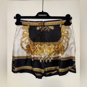 Versace Black and Gold Baroque Shorts